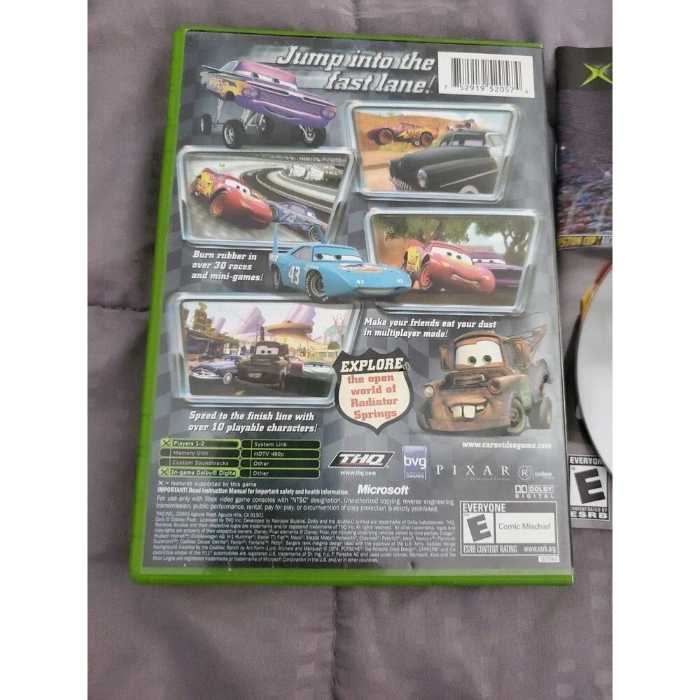 Cars (Microsoft Xbox, 2006) Complete In Box Racing Kids Video Game